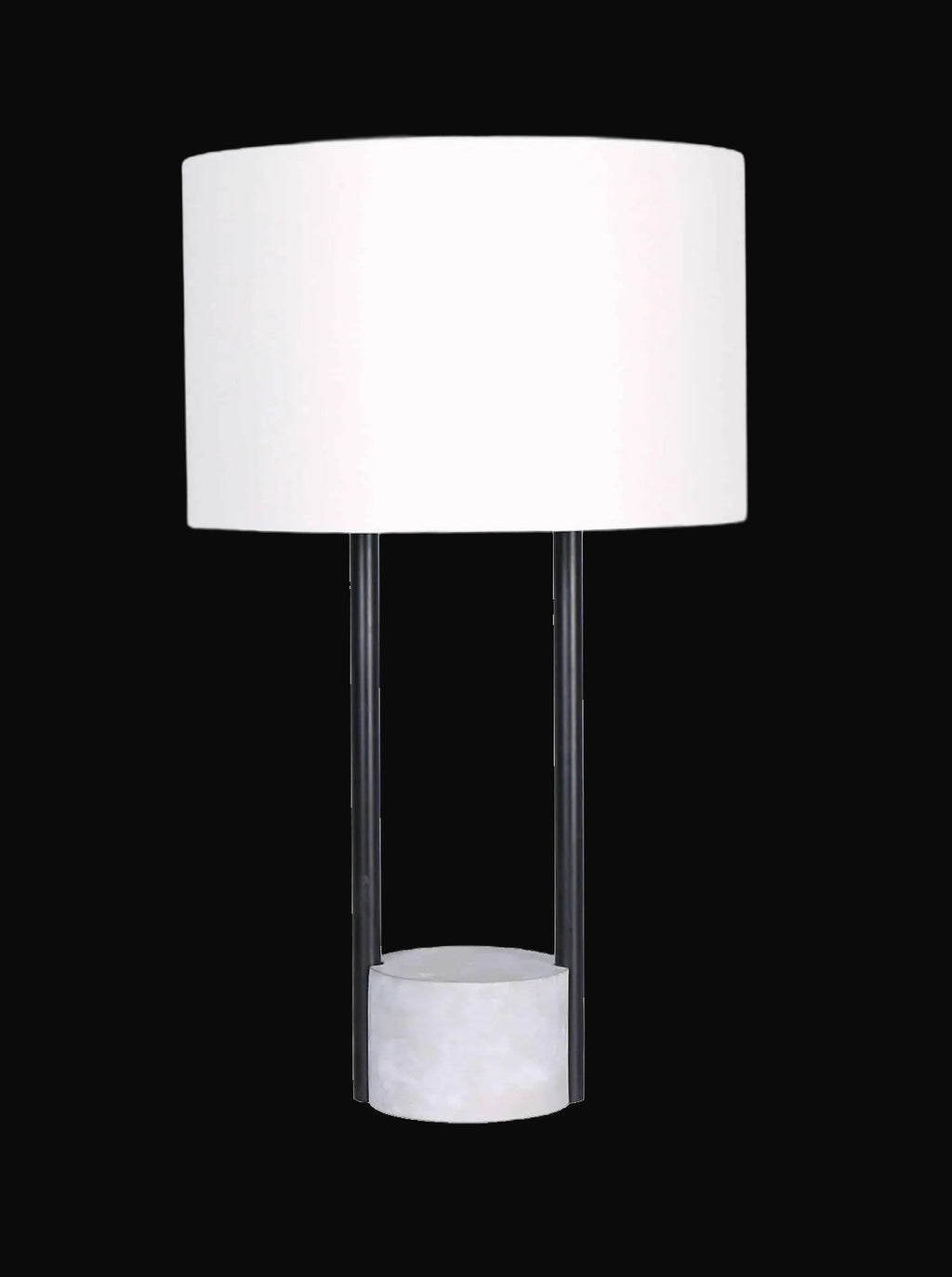Lampe de table à base de béton et cadre noir
