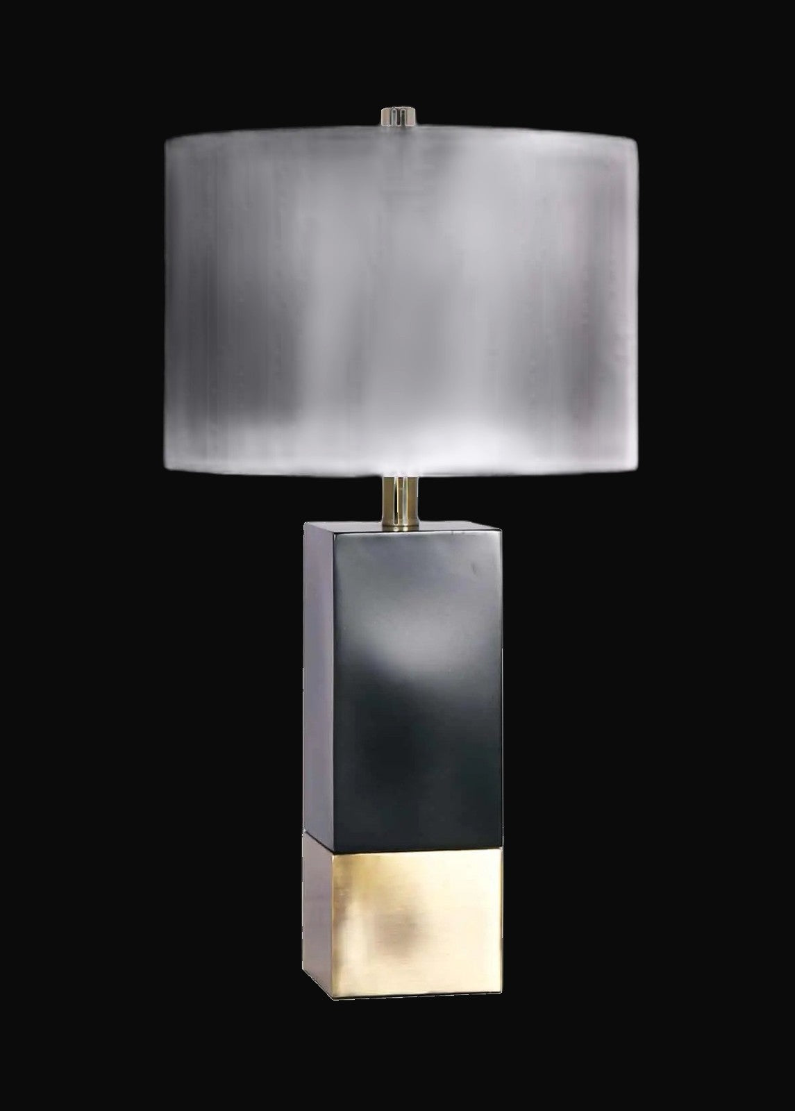 Lampe de table 26 po, noir et or brossé