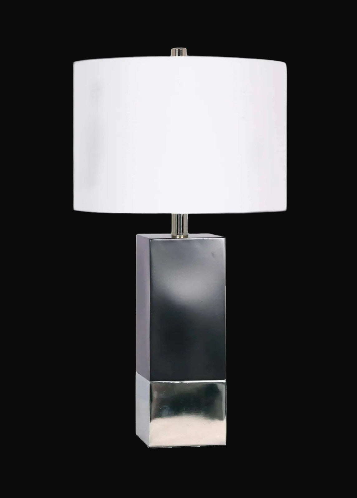Lampe de table 26 po, noir et chrome