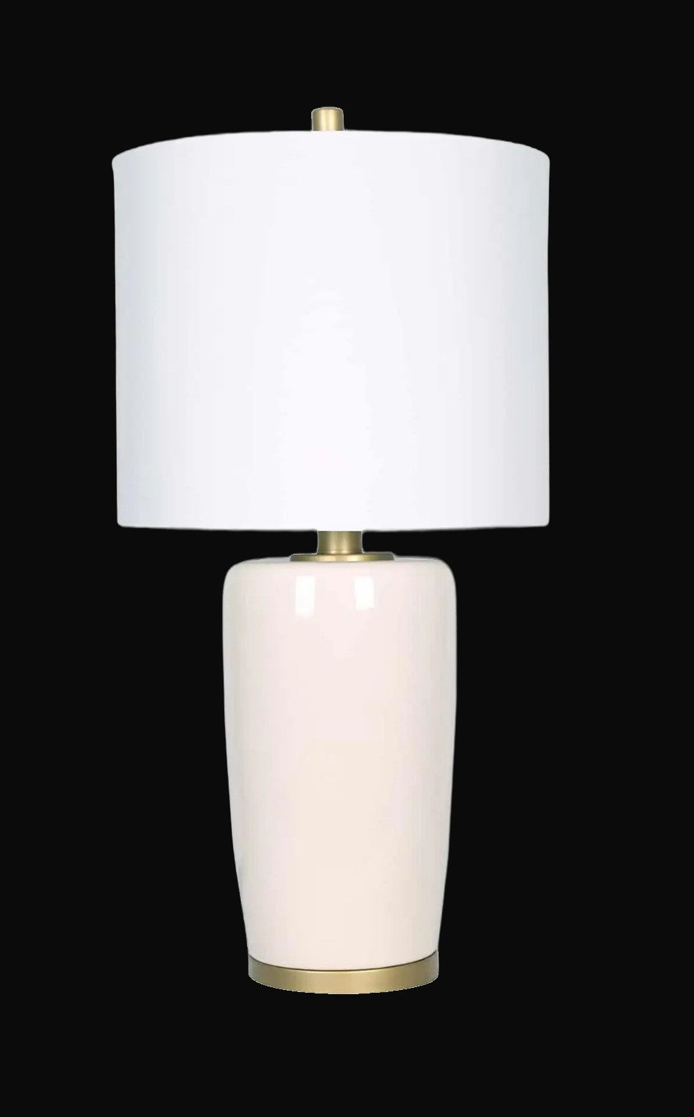 Lampe de table 26,75 po, beige et or