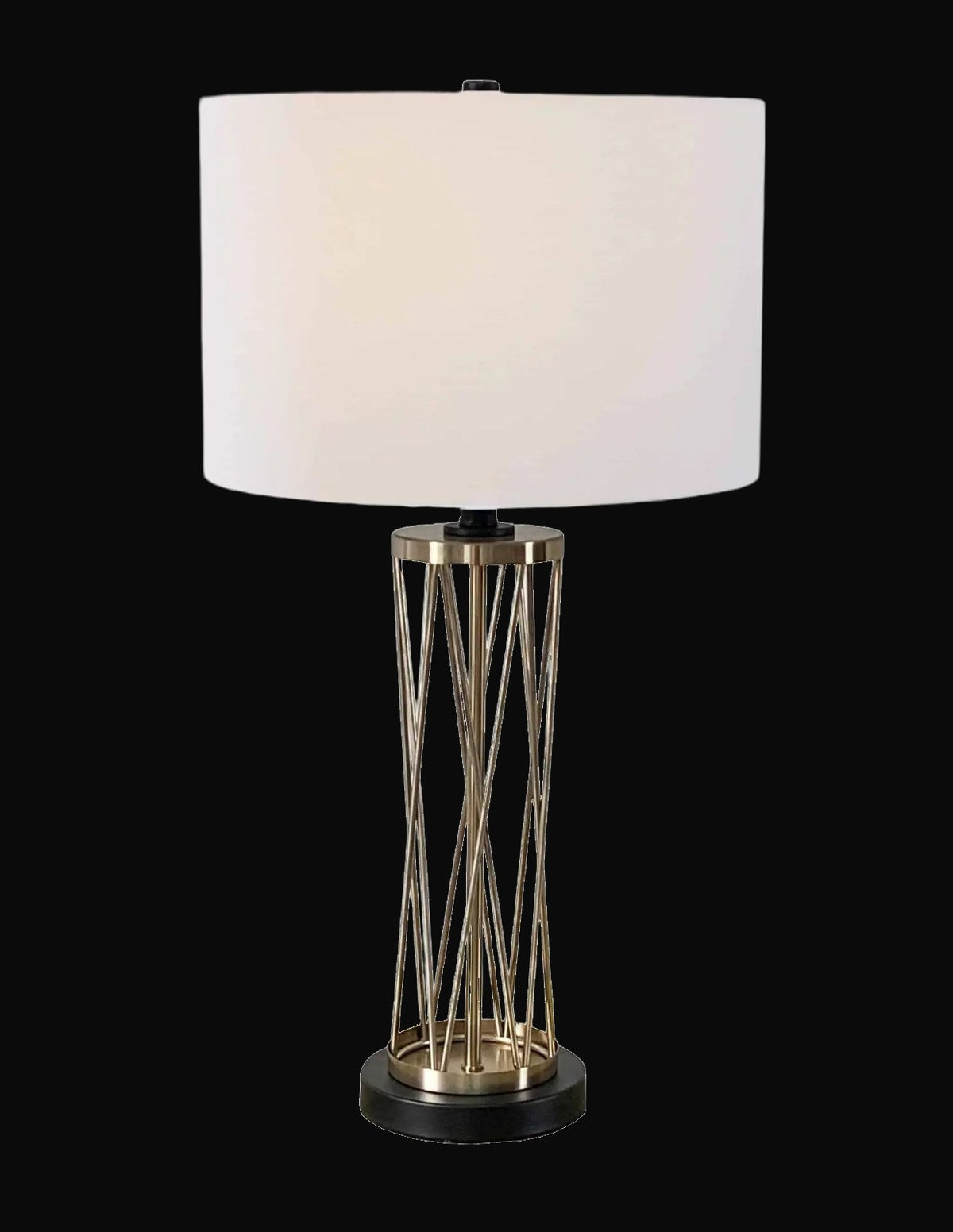 Lampe de table 28 po, champagne et noir