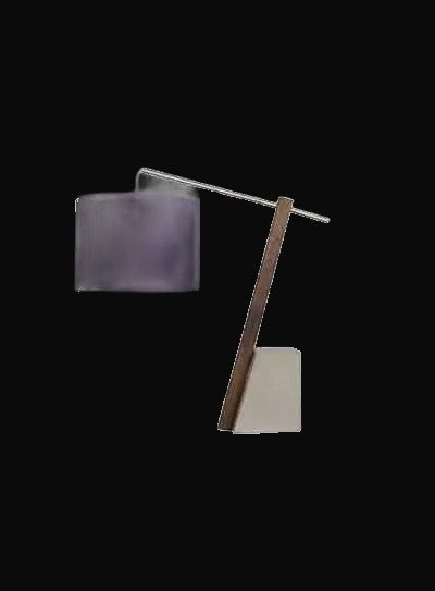 Lampe de table arquée bois et ciment 21,5 po
