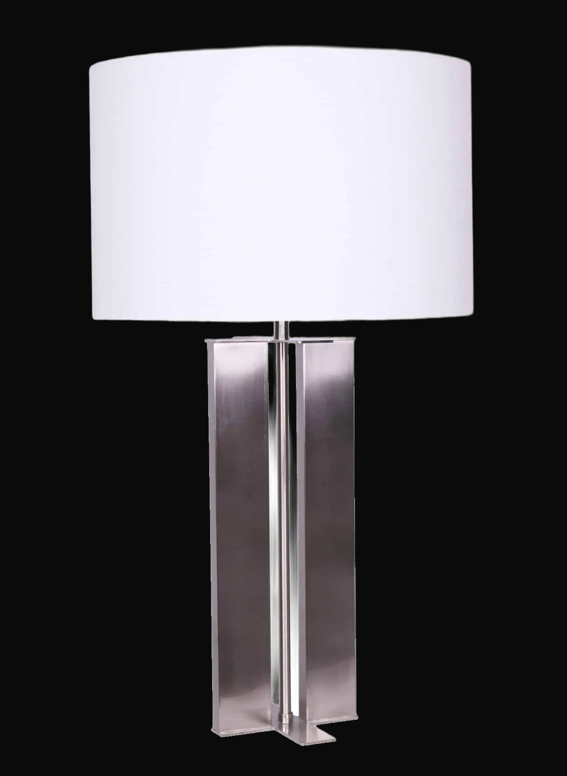 Lampe de table Karson 27 po H, acier brossé