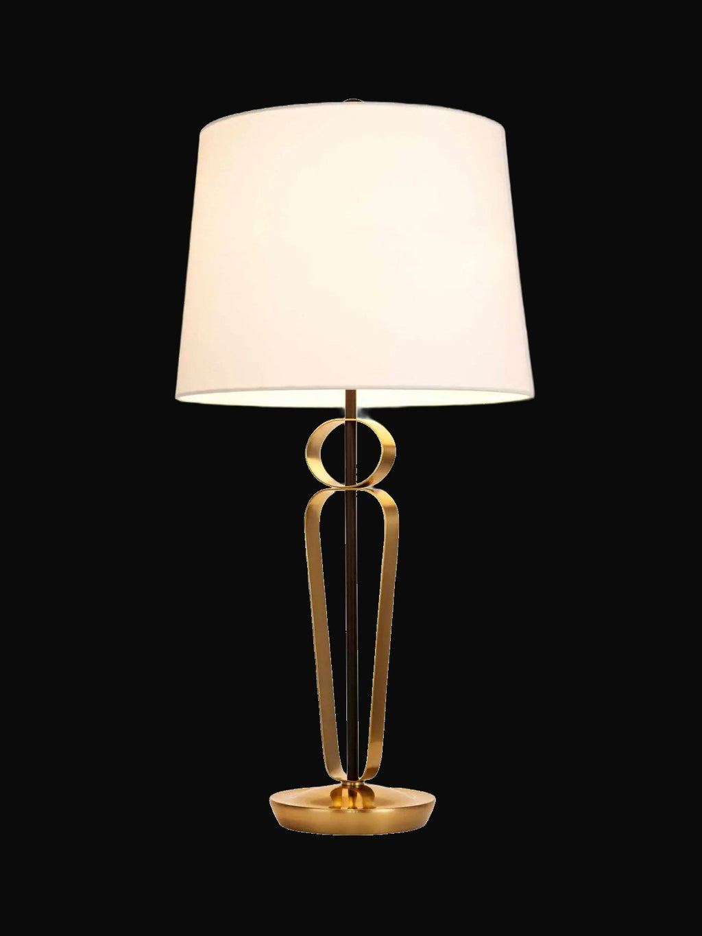 Lampe de table Harper 27 po H, noir et or antique