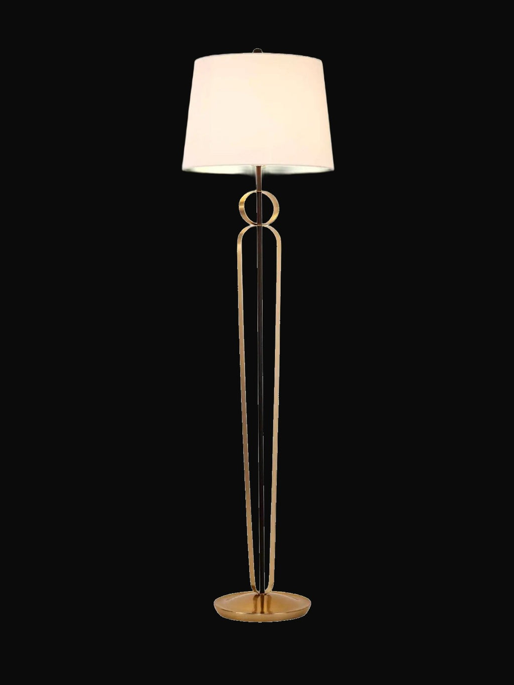Lampadaire Harper 61 po H, noir et or antique