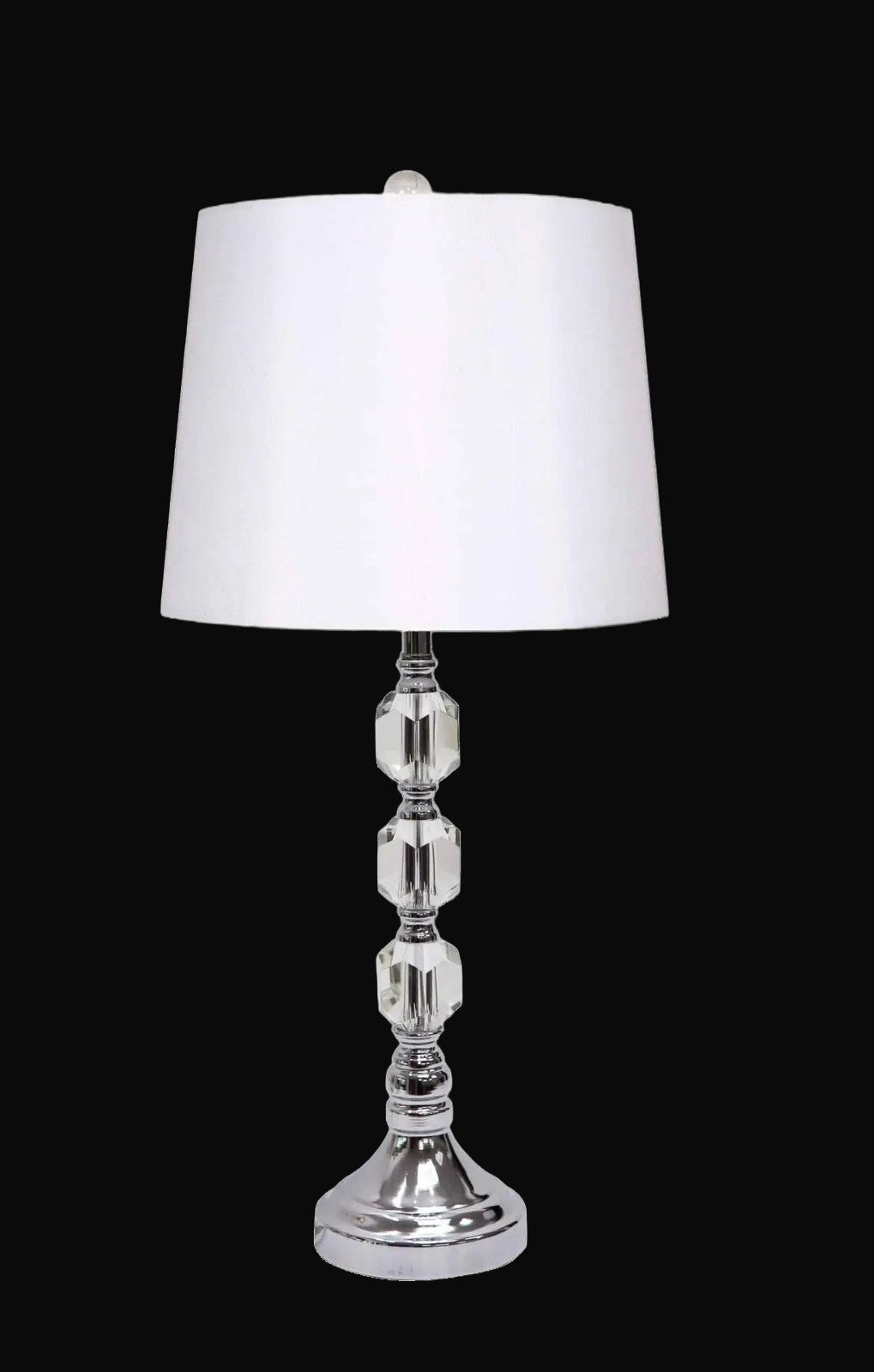 Lampe de table en métal et cristal 27 po H