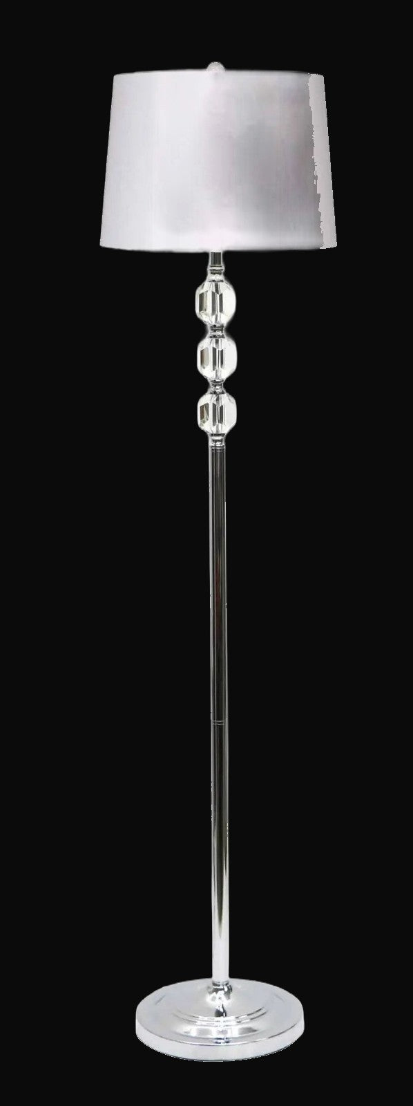 Lampadaire en métal et cristal 60 po H