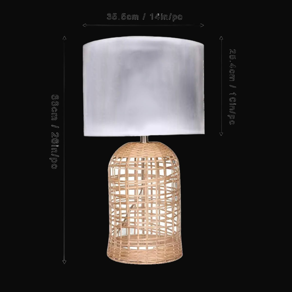 Lampe de table en rotin 26 po H – vue 2