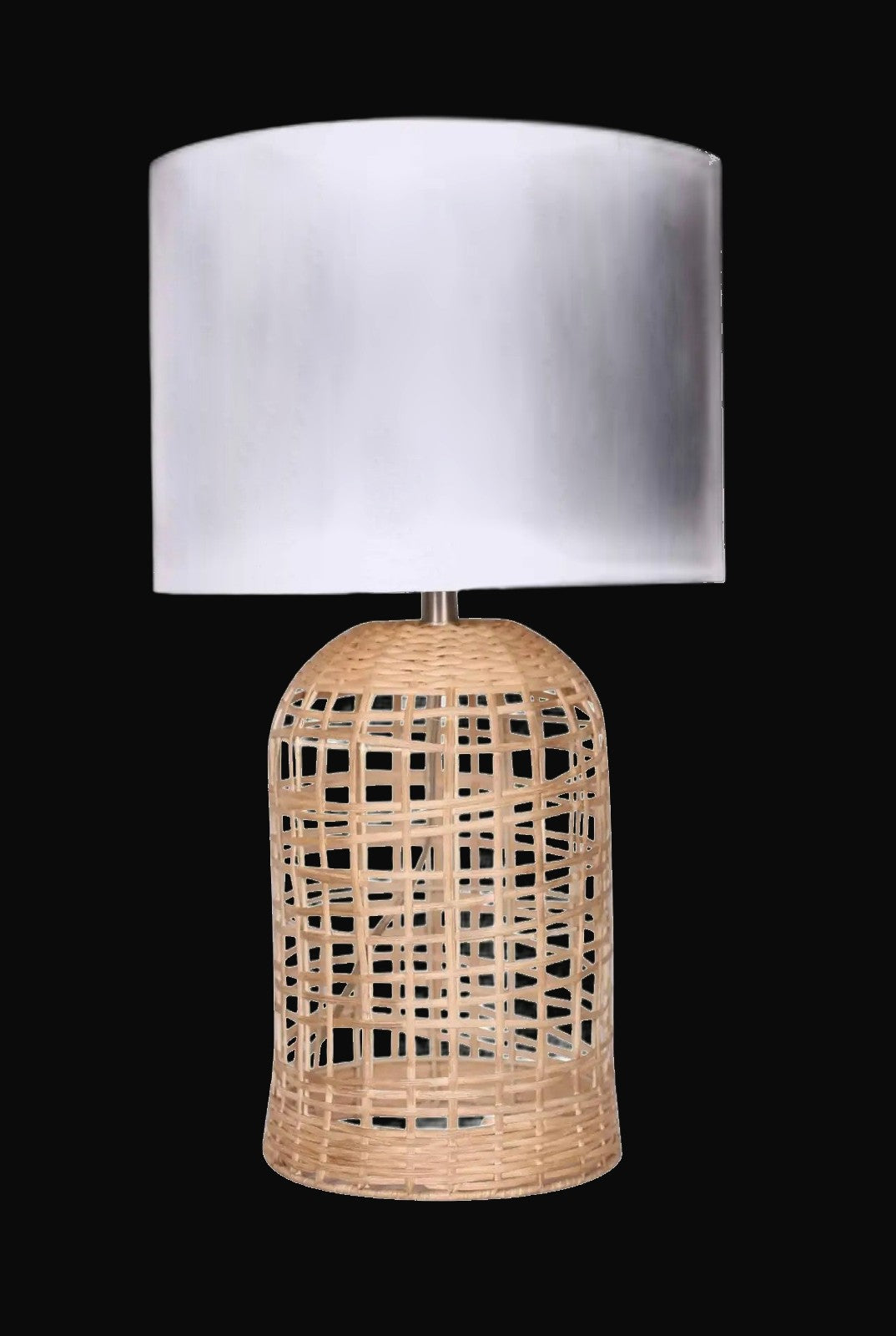 Lampe de table en rotin 26 po H
