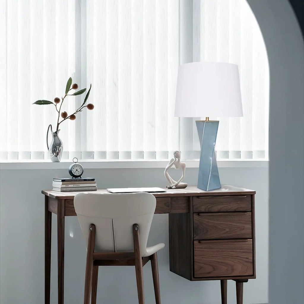 Lampe en céramique 28 po H, bleue – vue 2