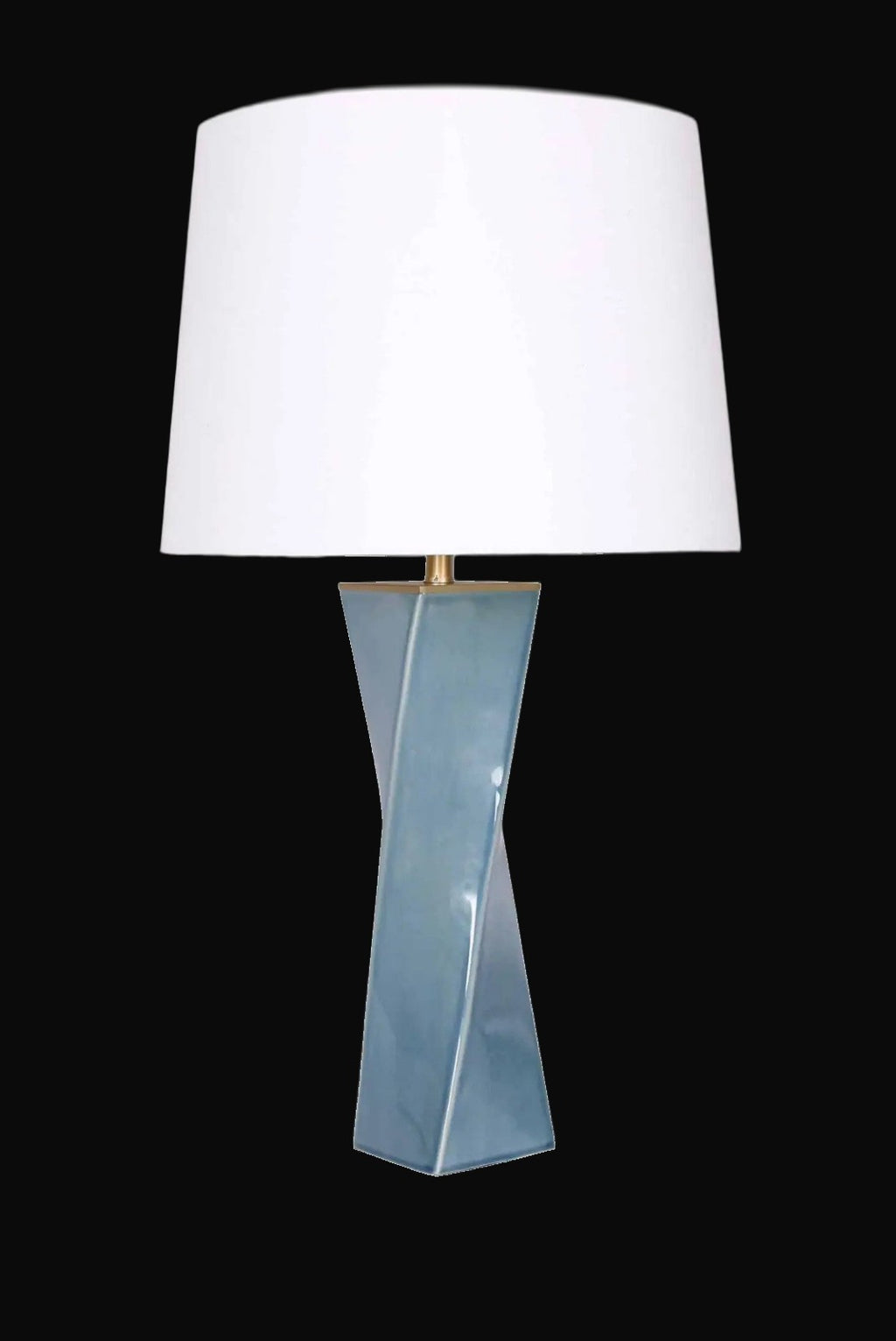 Lampe en céramique 28 po H, bleue