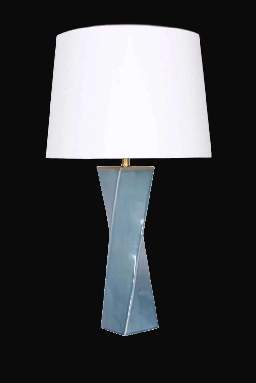 Lampe en céramique 28 po H, bleue