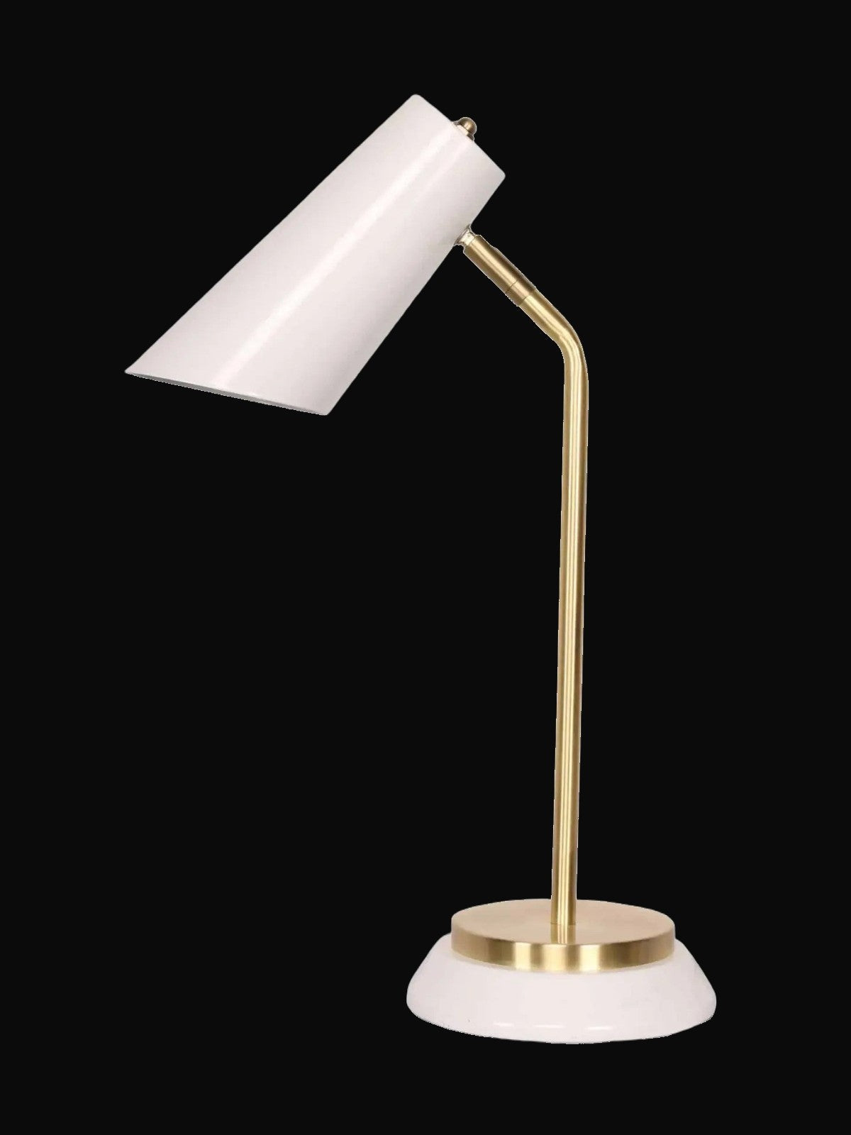 Lampe de travail blanc mat et or