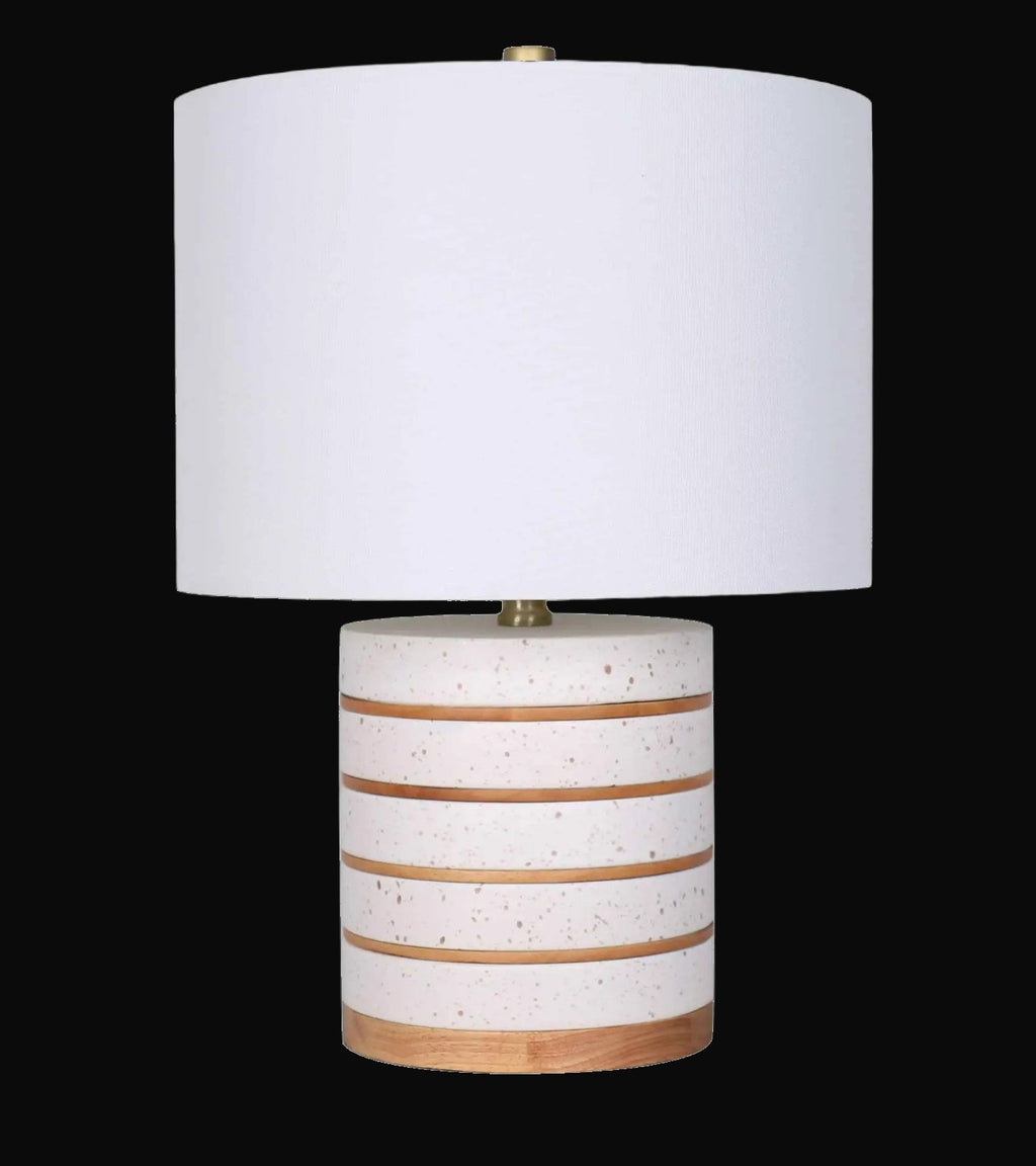 Lampe de table moyenne bois et céramique