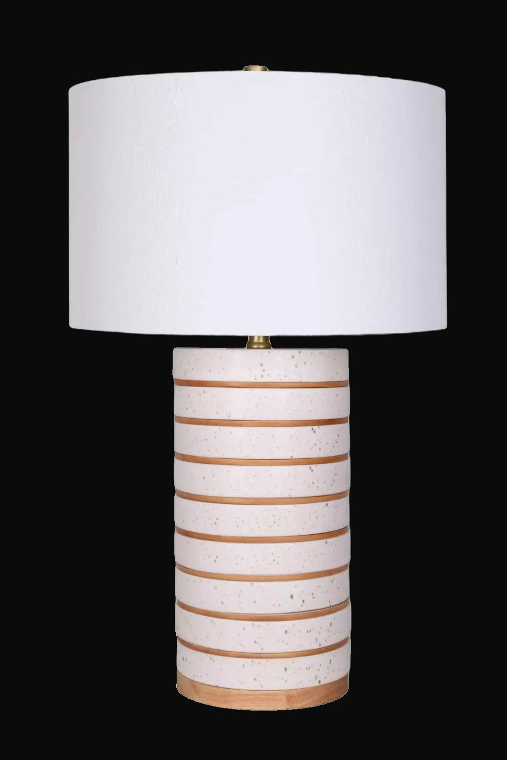 Grande lampe de table bois et céramique