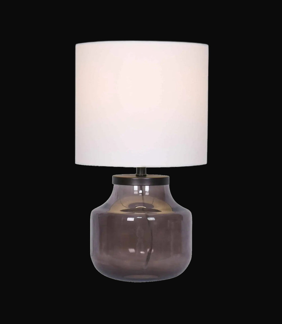 Lampe de table en verre fumé gris 19 po H