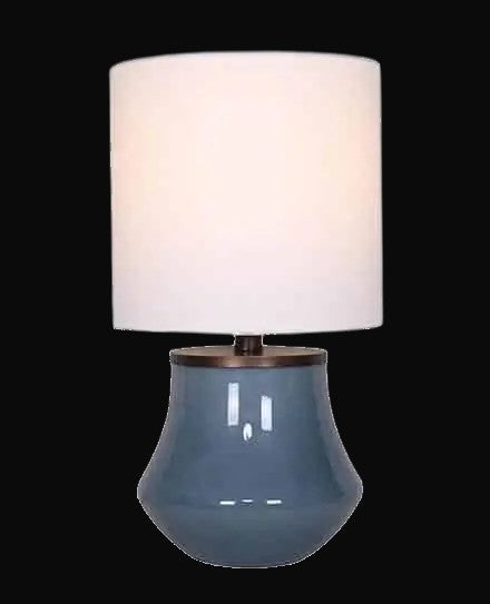 Lampe de table en verre bleu 18 po H