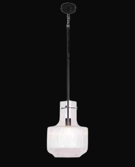 Suspension ajustable en verre gravé – noir mat