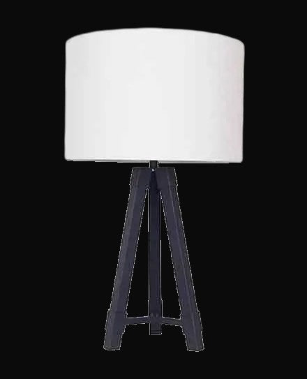 Lampe de table trépied en métal noir givré 24 po H