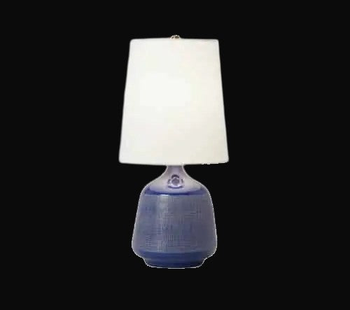 Lampe de table en céramique bleu nuit 21 po H