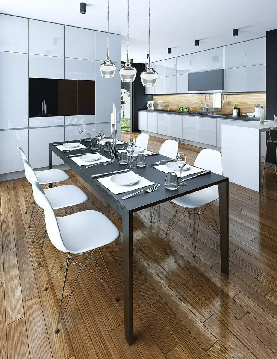 Suspension DEL Nexa – 3 abat-jour chrome et acrylique