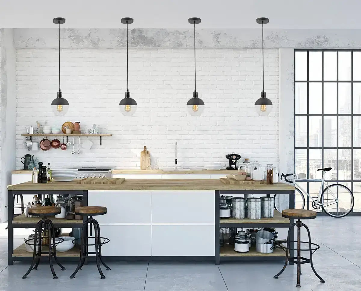 Mini-suspension Vesta – verre clair, noir