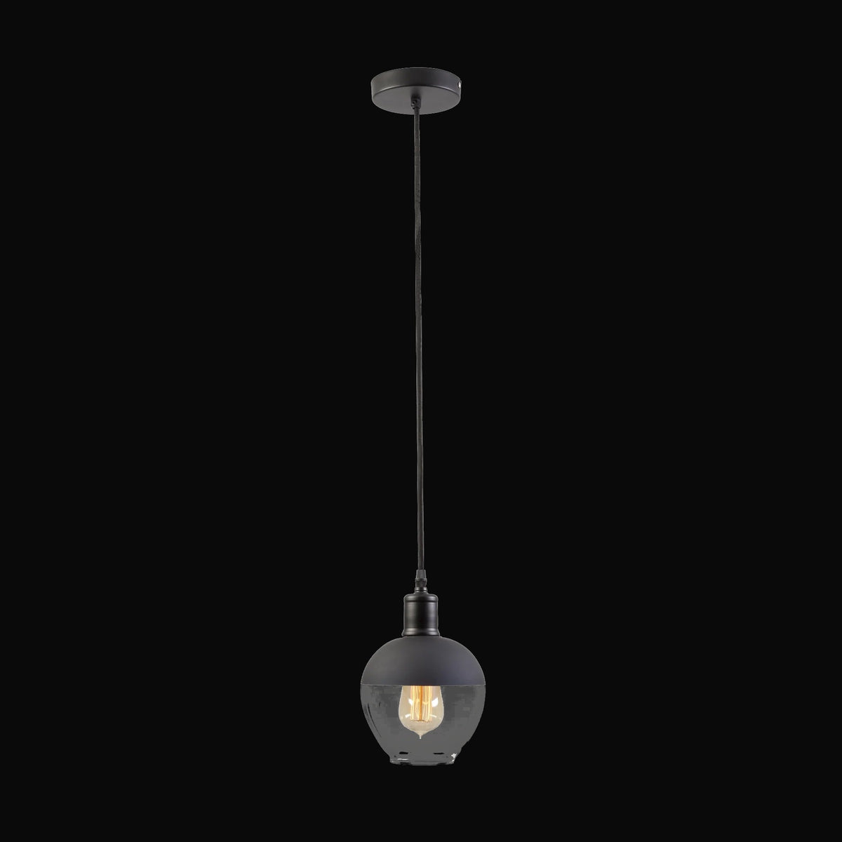 Mini-suspension Vesta – verre clair, noir