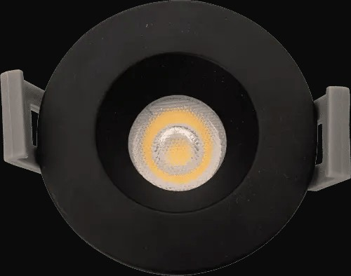 Panneau encastré mince 1 po 5CCT rond, noir