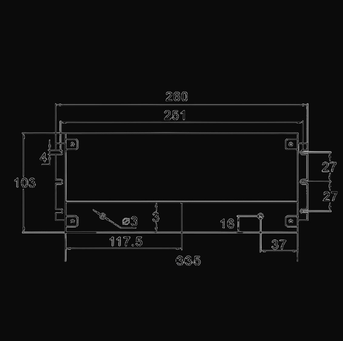 Pilote gradable triac 24 V c.c., charge max. 300 W