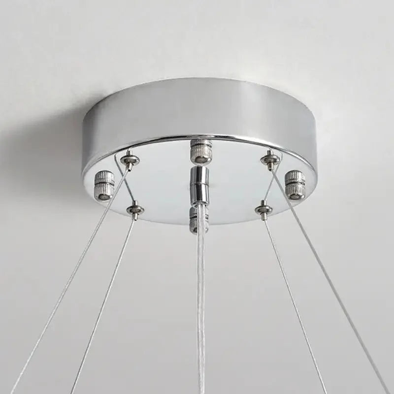 Lustre Gio à 2 étages en cristal et chrome – vue 3