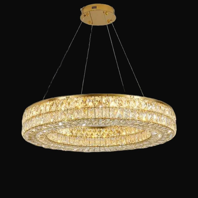Lustre roue Bacci en cristal, or – vue 2