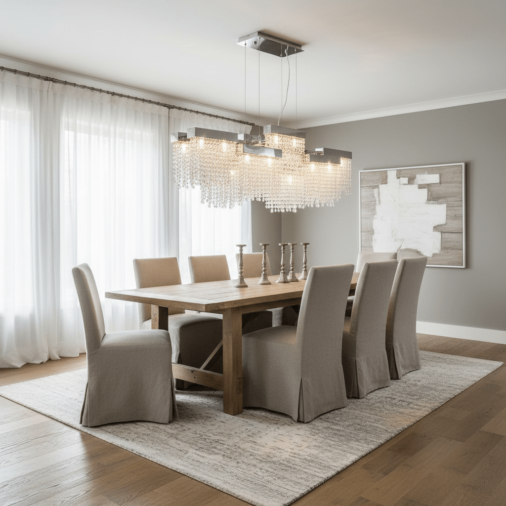 Lustre de salle à manger Barton en cristal – vue 3
