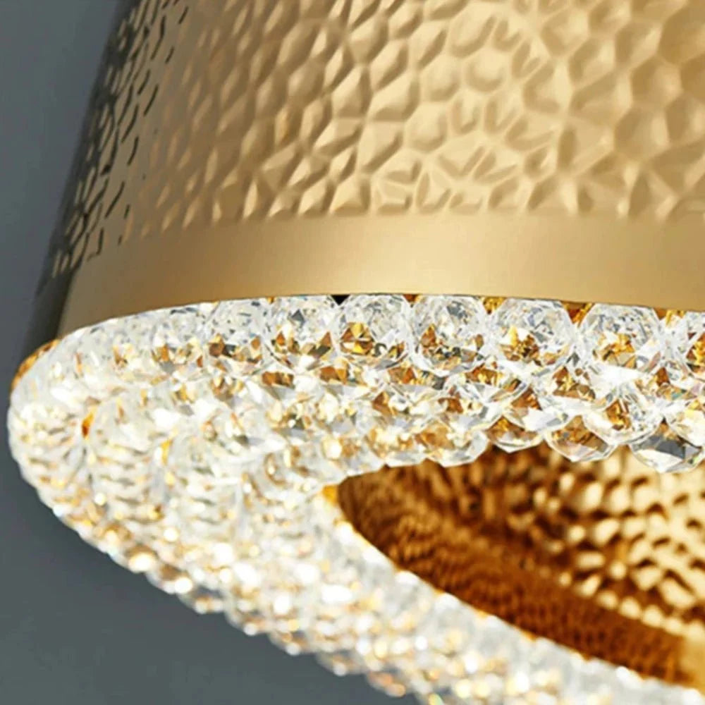 Lustre de salle à manger Giovanni en cristal doré – vue 3