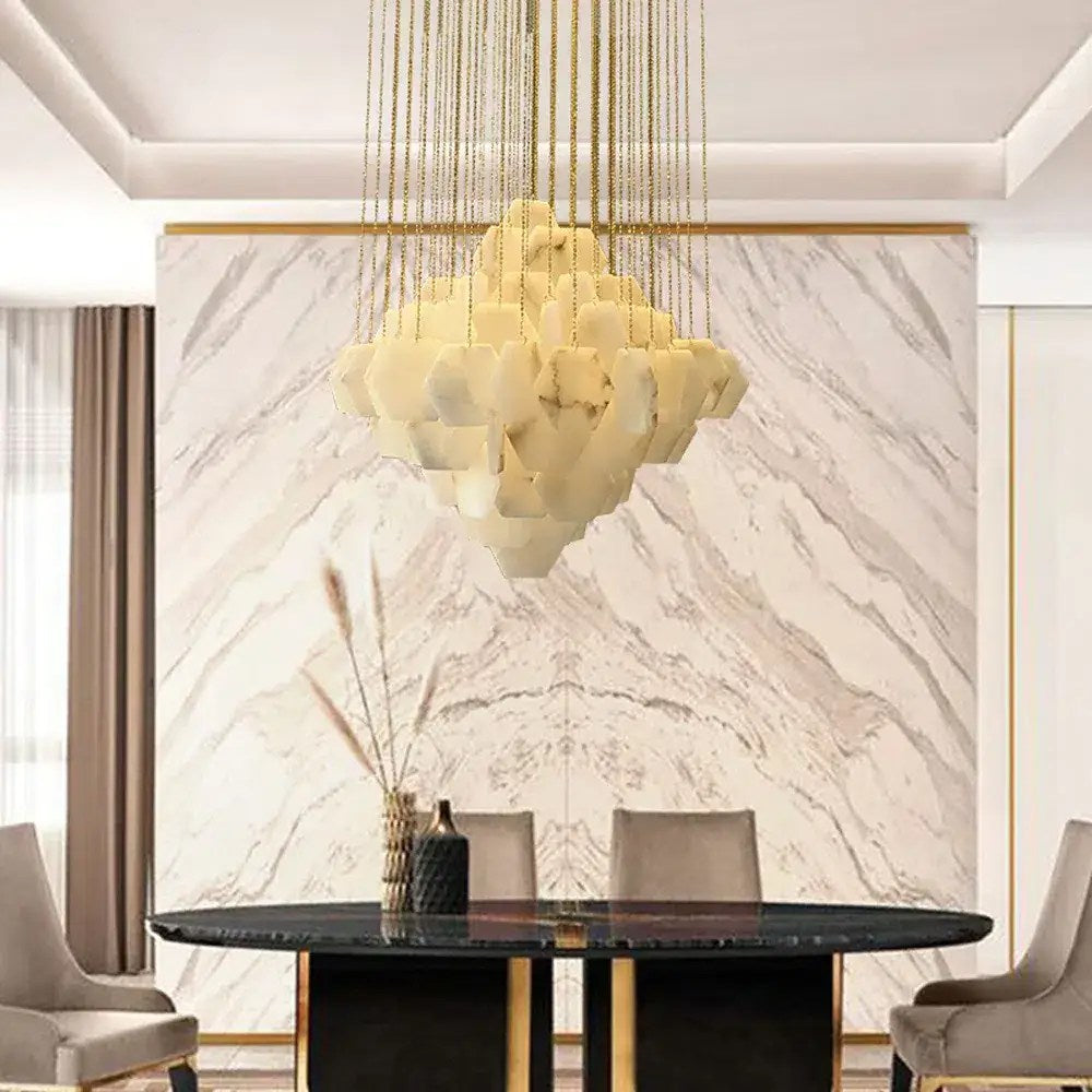 Lustre suspendu moderne Moonshade en marbre naturel – vue 3