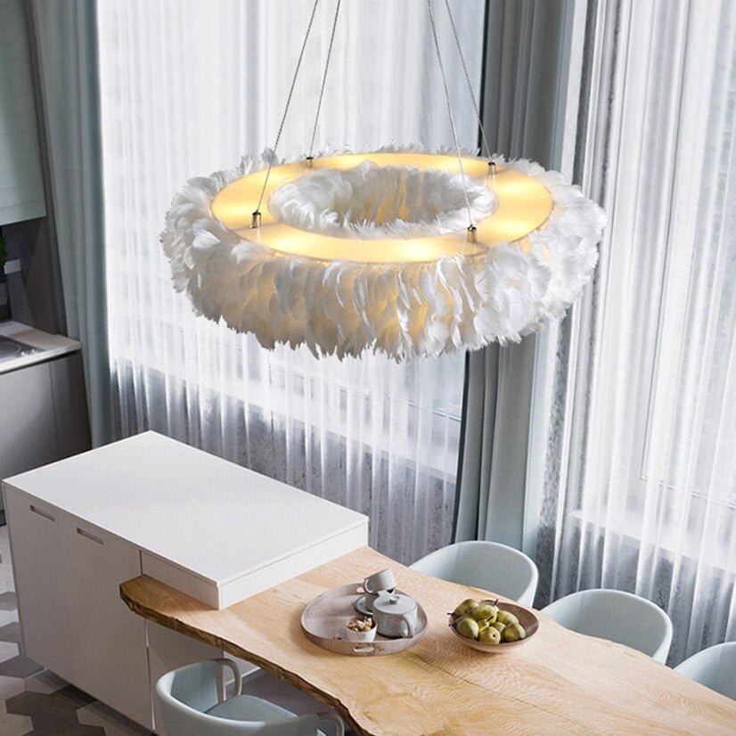 Lustre en plumes d'oie naturelles – vue 2