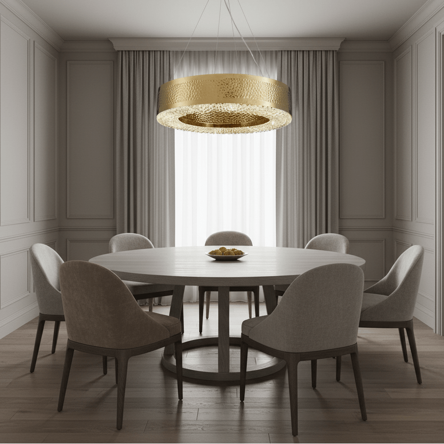 Lustre Alleri en cristal, or martelé – vue 3
