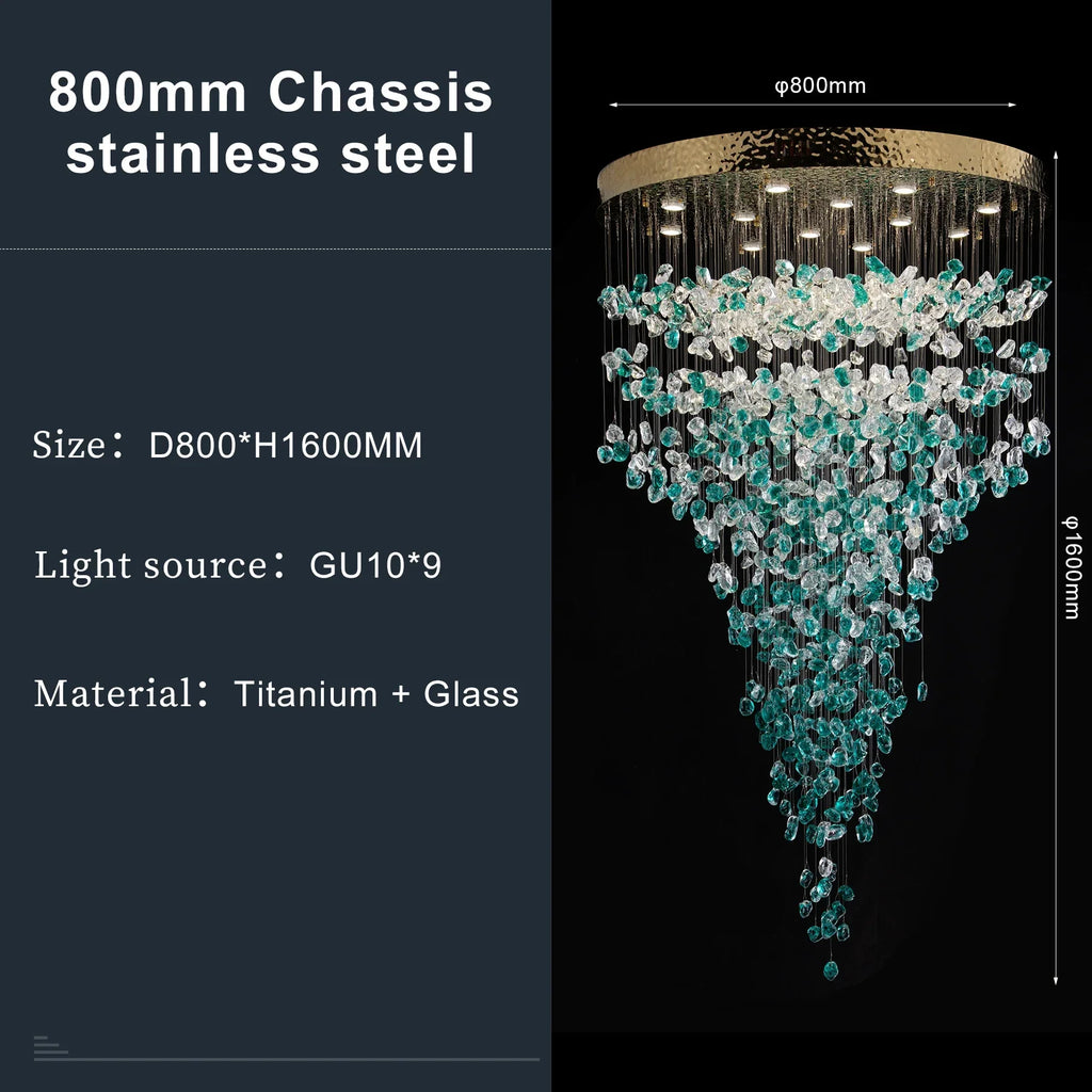 Lustre de hall d'entrée Verde en cristal – vue 6