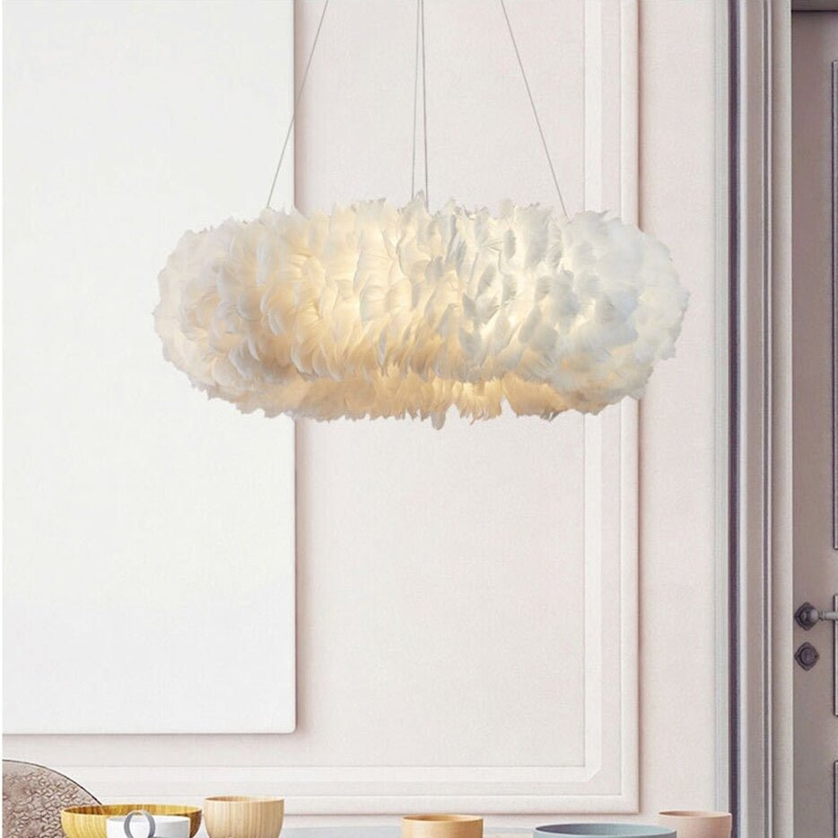 Lustre en plumes d'oie naturelles – vue 3