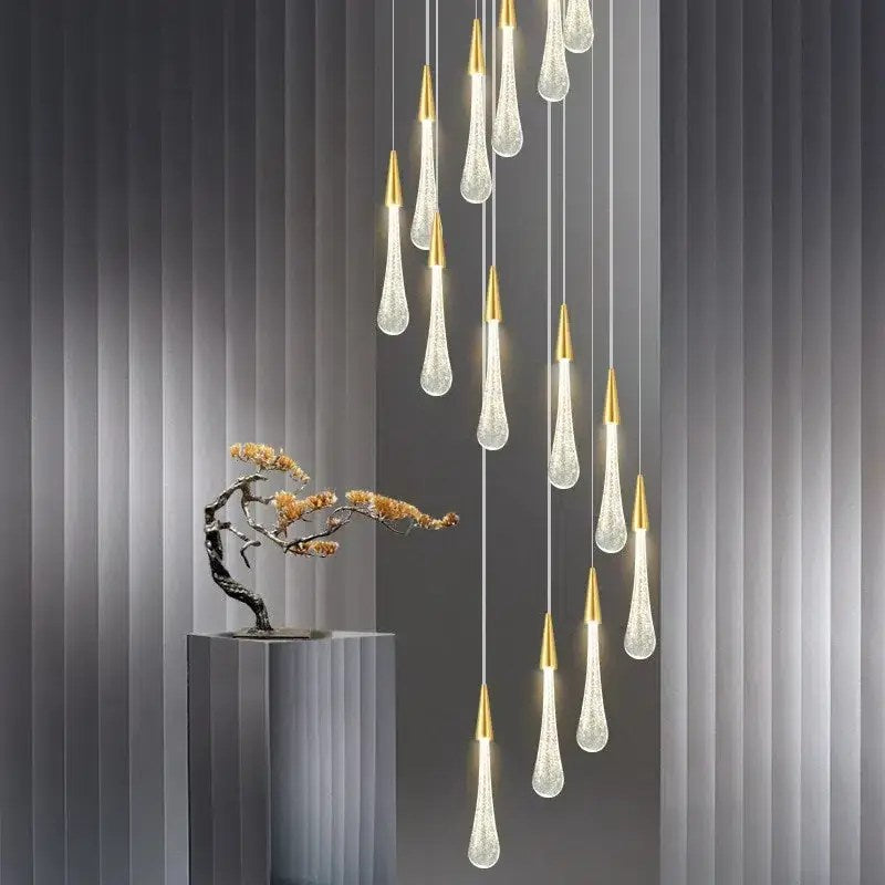 Lustre suspendu en cristal design goutte d'eau – vue 3