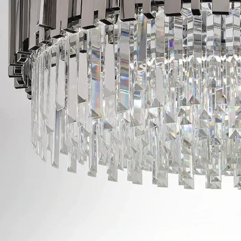 Lustre suspendu Gio en cristal chrome poli, suspension par câble – vue 3