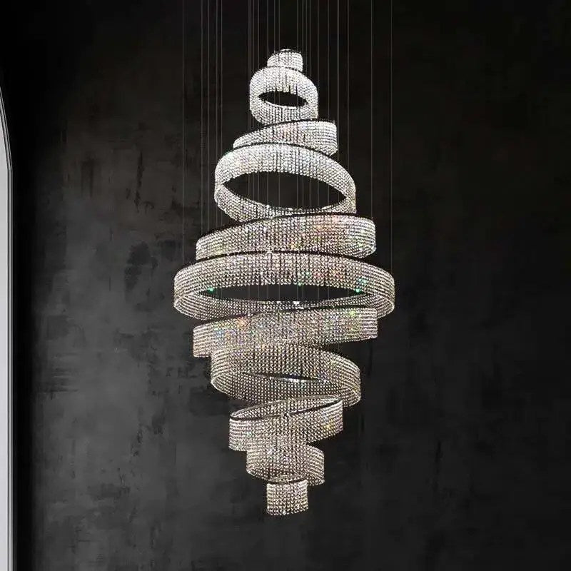Lustre de luxe Alleri en cristal pour escalier et corridor – vue 2
