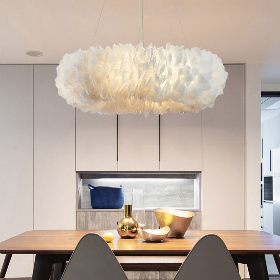 Lustre en plumes d'oie naturelles – vue 4