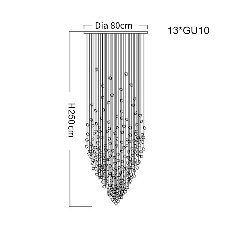 Lustre Riston à pendeloques de cristal – vue 7