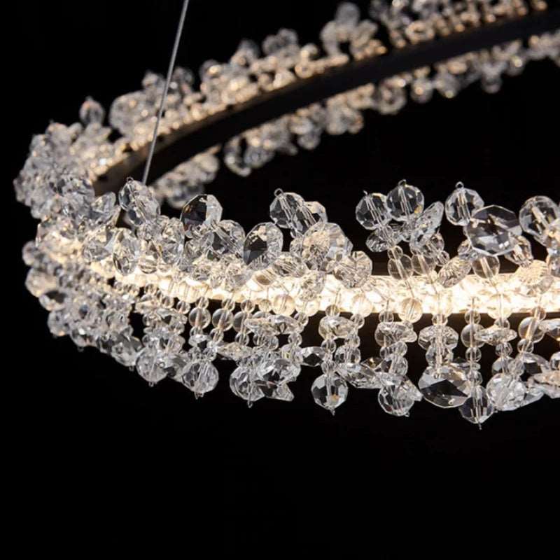 Lustre Capri à 2 étages en cristal noir mat – vue 3