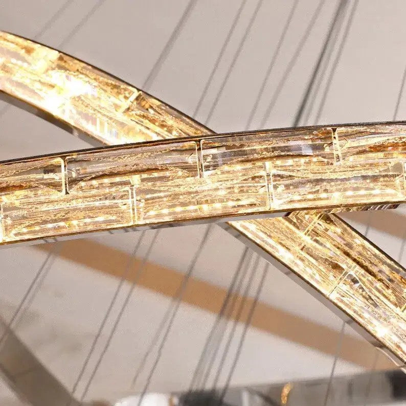 Lustre moderne Argento en cristal 6 anneaux – vue 3