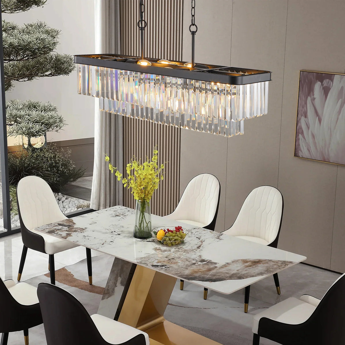 Lustre anneau Gio en cristal pour salle à manger – vue 2