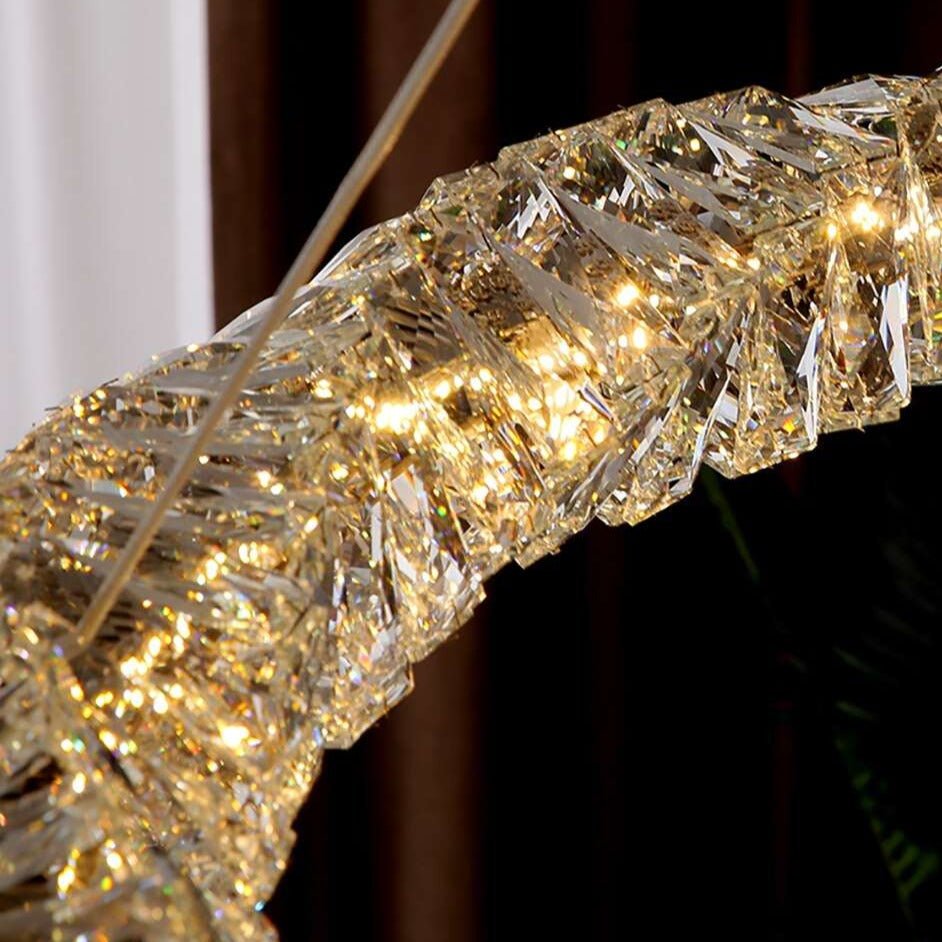 Lustre rond Bacci en cristal 39 po – vue 4