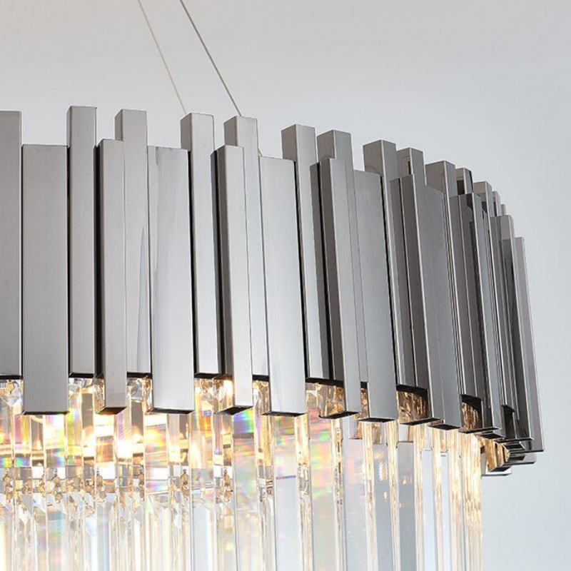 Lustre Gio à 2 étages en cristal et chrome – vue 2
