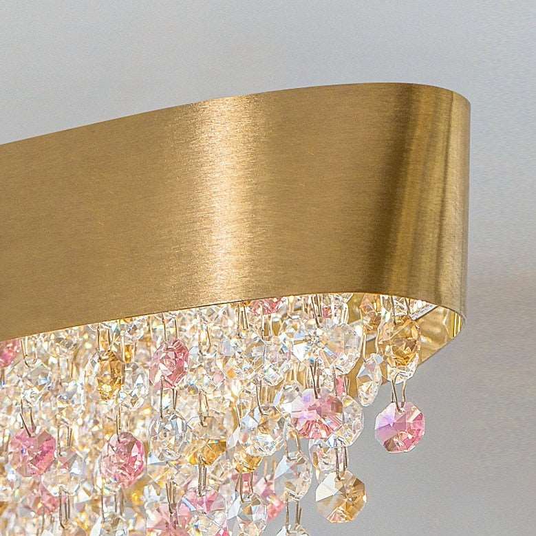 Lustre linéaire Alleri en cristal or brossé – vue 3