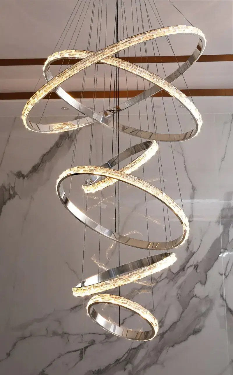 Lustre moderne Argento en cristal 6 anneaux – vue 2